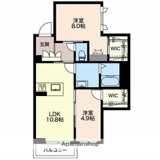 シャーメゾン万代ウェスト【3階】の間取り