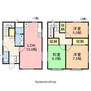 新潟県新潟市中央区関屋松波町2丁目【一戸建】の間取り