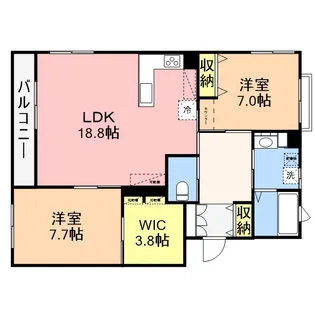 CASA東明【201号室】の間取り