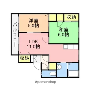 カーサ・ハイトピア【101号室】の間取り