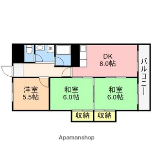中善ハイツ【403号室】の間取り