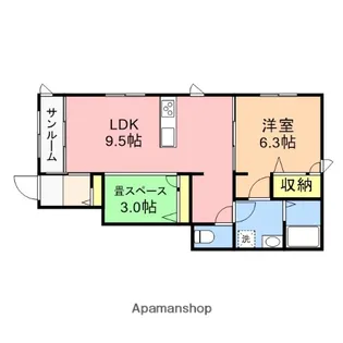 ポプラコート【1階】の間取り