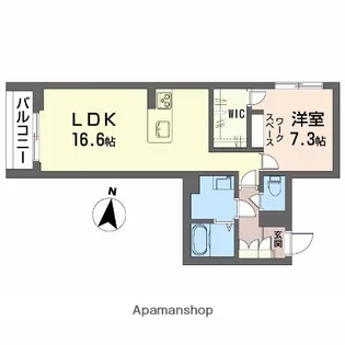 ベレオ万代【3階】の間取り