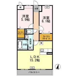 ウィステリア Ⅱ【3階】の間取り