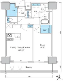 ロイヤルパークスER万代【9階】の間取り