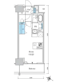 ロイヤルパークスER万代【0527号室】の間取り
