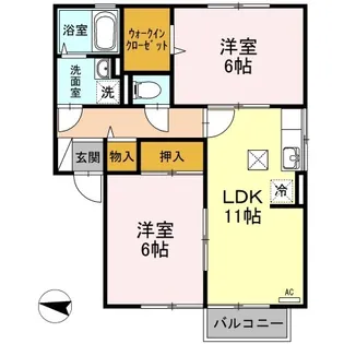 フローラルアベニュー ABC【1階】の間取り