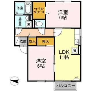 フローラルアベニュー ABC【2階】の間取り