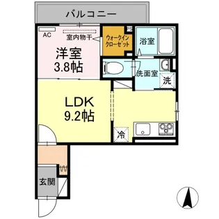 クロノス天神【3階】の間取り