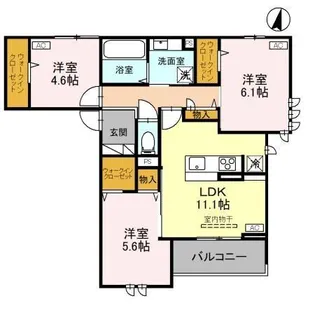 DーROOM スクルド【3階】の間取り