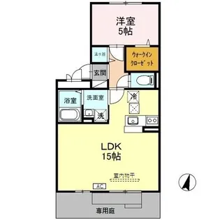 ハーベシアス AB【1階】の間取り