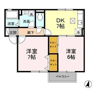 ロイヤルガーデンコート A【1階】の間取り