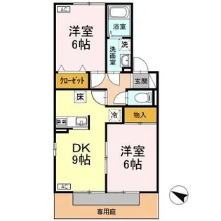 クレッセント荻川【1階】の間取り