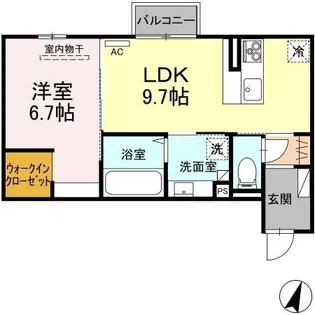 DROOM竹尾Ⅰ【2階】の間取り