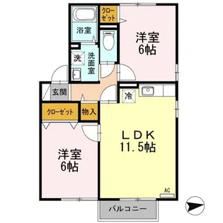 イーストヒルズAB【2階】の間取り