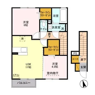 グリーンアベニュー Ⅱ【2階】の間取り