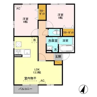 リュージュA【1階】の間取り