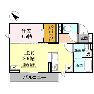 1LDKの間取り画像
