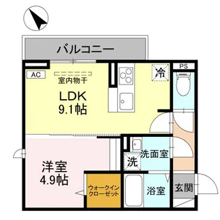 1LDKの間取り画像