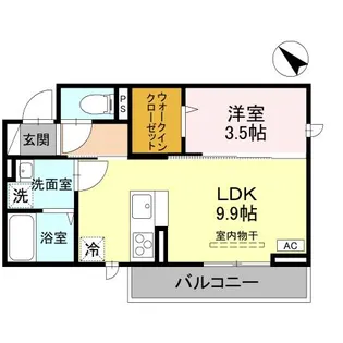 1LDKの間取り画像