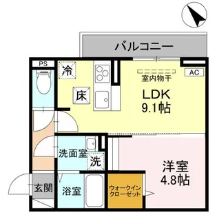 1LDKの間取り画像