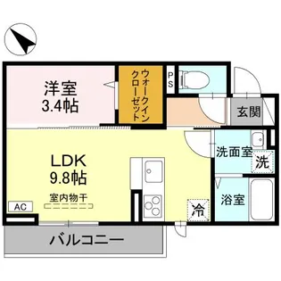 1LDKの間取り画像