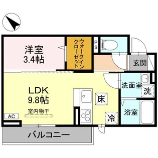 1LDKの間取り画像