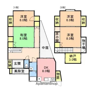 新潟県新潟市東区山木戸1丁目【一戸建】の間取り