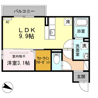 ゴザエスト【2階】の間取り