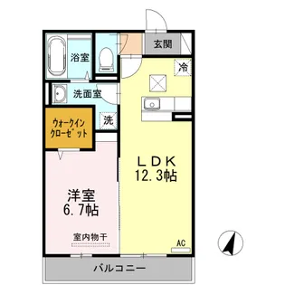 シャイン陽街【1階】の間取り