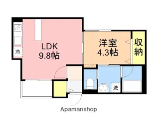 アオーラ上大川【1階】の間取り