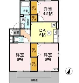 クレセント女池 B【1階】の間取り