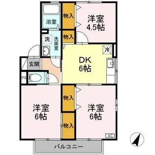 クレセント女池 B【2階】の間取り