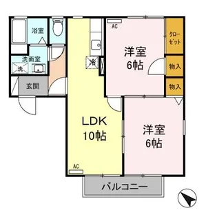 ハイカムール松園【2階】の間取り