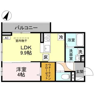 DーROOM上所中【1階】の間取り