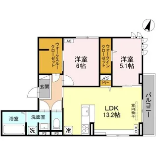 DーROOM鐙【3階】の間取り
