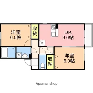 ロイヤルヒルズD【102号室】の間取り