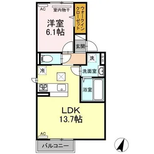 リカーネB【1階】の間取り