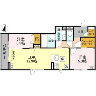 エテルネル近江【1階】の間取り
