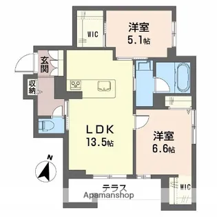 (仮称)笹口2丁目シャーメゾン【1階】の間取り