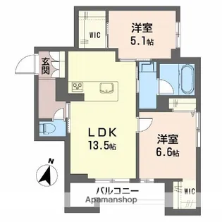 (仮称)笹口2丁目シャーメゾン【3階】の間取り