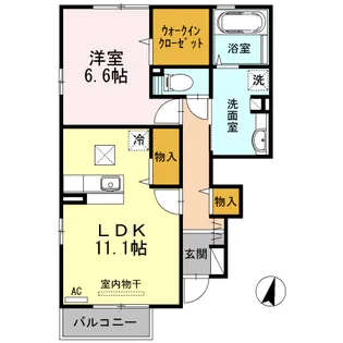 クローバーハウス B【1階】の間取り
