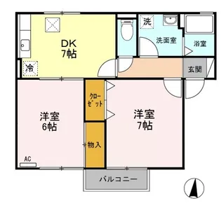 グリーンアベニュー AB【1階】の間取り