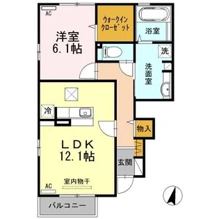 メゾン アンソレイエ B【1階】の間取り
