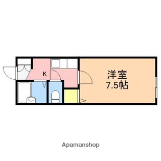 サンモールB棟【201号室】の間取り