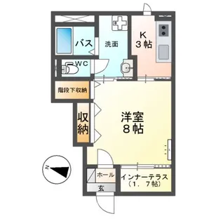 新潟市秋葉区中野アパート【1階】の間取り