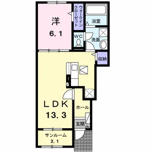 ヒカルサ新潟姥ケ山【1階】の間取り
