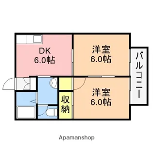 サンライズアベニュー嘉山A【102号室】の間取り