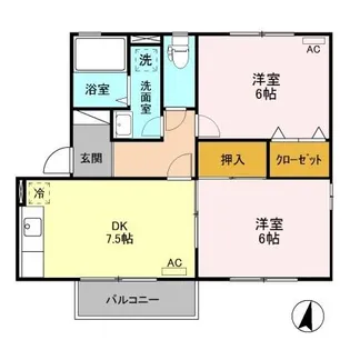 アムール荻川C【2階】の間取り