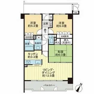 サーパス関屋田町【1階】の間取り